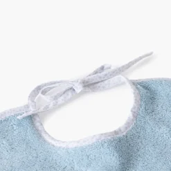 Carré Blanc Bavoir coton bio Illumine bleu polaire|Enfant Bavoirs & Mini-bavoirs