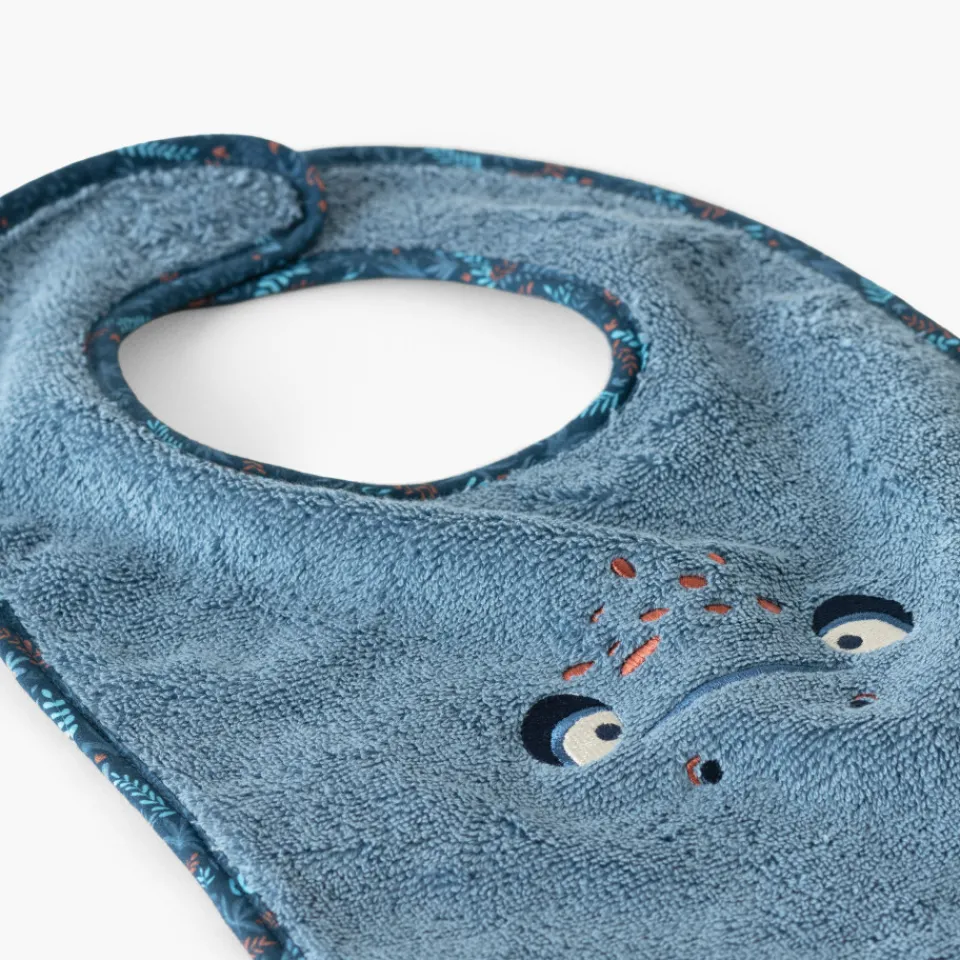 Carré Blanc Bavoir coton Happyful bleu céleste|Enfant Bavoirs & Mini-bavoirs