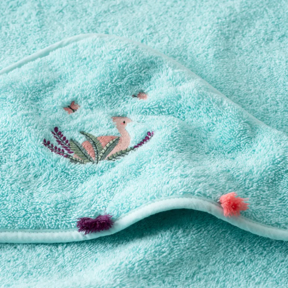 Carré Blanc Cape de bain coton Aruba celadon|Enfant Capes De Bain