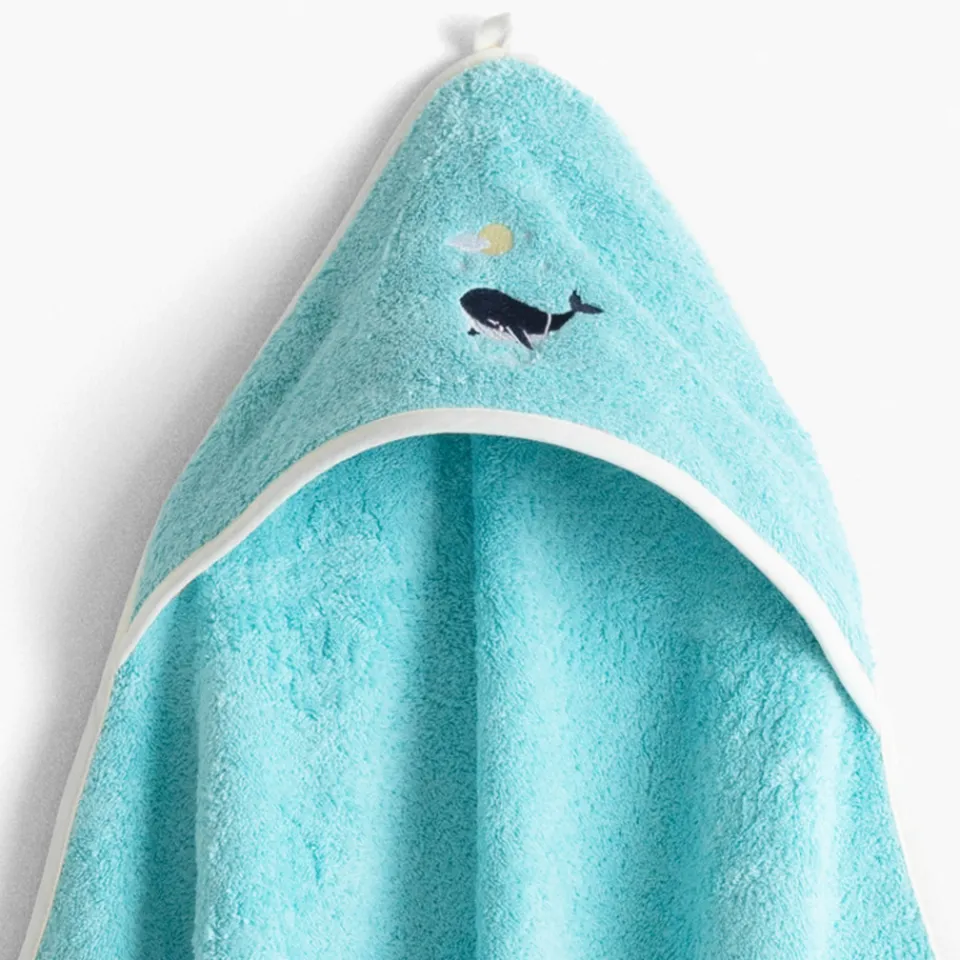 Carré Blanc Cape de bain coton Atlantis lagon|Enfant Capes De Bain