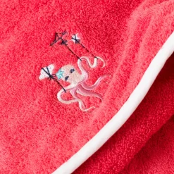 Carré Blanc Cape de bain coton Atlantis corail|Enfant Capes De Bain