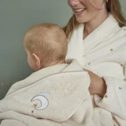 Carré Blanc Cape de bain coton bio Bienvenue naturel|Enfant Capes De Bain|Nouveautés Bébénew