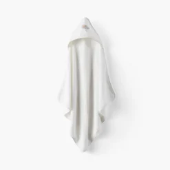 Carré Blanc Cape de bain coton bio Bienvenue blanc|Enfant Capes De Bain