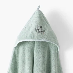 Carré Blanc Cape de bain coton bio Jardine amande|Enfant Capes De Bain