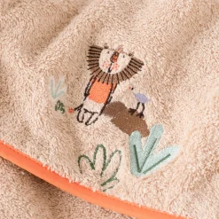 Carré Blanc Cape de bain coton bio Safari|Enfant Capes De Bain