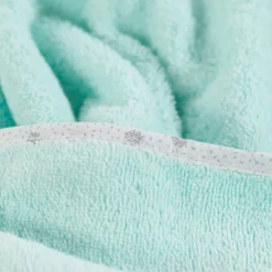 Carré Blanc Cape de bain coton biologique Devine céladon|Enfant Capes De Bain