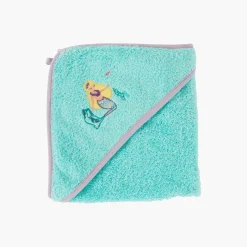 Carré Blanc Cape de bain coton Calliopé lagon|Enfant Capes De Bain