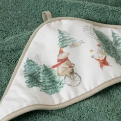 Carré Blanc Cape de bain coton Féeries vert tendre|Enfant Capes De Bain