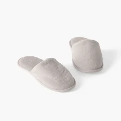 Carré Blanc Chaussons mules femme coton Lola perle|Femme Mules De Bain|Mules De Bain