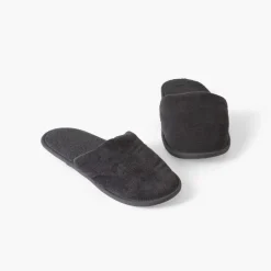 Carré Blanc Chaussons mules homme coton Lola anthracite|Femme Coffrets Cadeaux|Mules De Bain