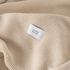 Carré Blanc Couverture tricot coton bio Bienvenue naturel|Enfant Linge De Litbio|Accessoires