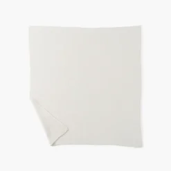 Carré Blanc Couverture tricot coton bio Bienvenue blanc|Enfant Linge De Litbio|Accessoires