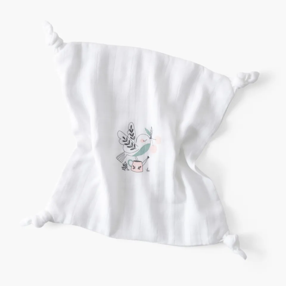 Carré Blanc Doudou coton bio Jardine blanc|Enfant Accessoires