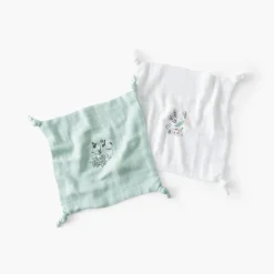 Carré Blanc Doudou coton bio Jardine blanc|Enfant Accessoires