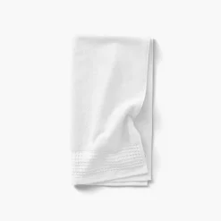 Carré Blanc Drap de bain bouclette de coton biologique Source blanc| Draps De Bain