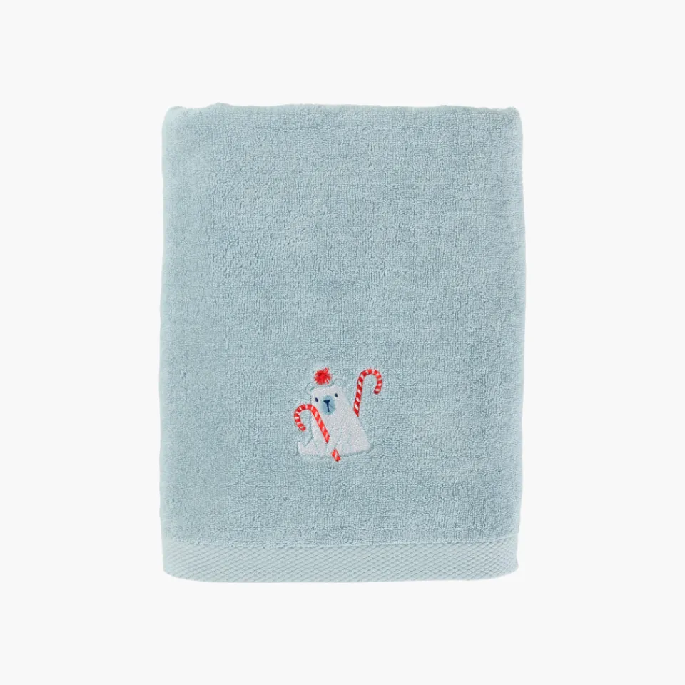Carré Blanc Drap de bain coton Artica givre|Enfant Draps De Bain