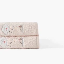 Carré Blanc Drap de bain coton bio Bienvenue nude|Enfant Draps De Bain|Nouveautés Bébénew