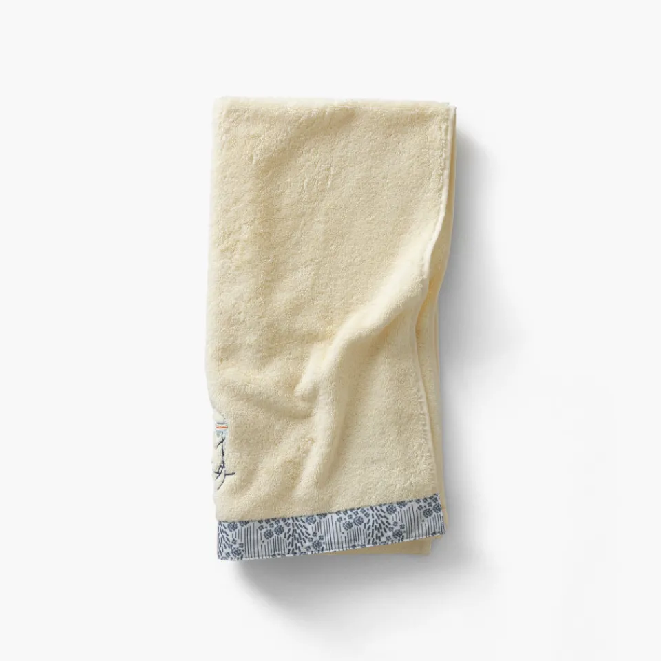 Carré Blanc Drap de bain coton bio Dandine paille|Enfant Draps De Bain