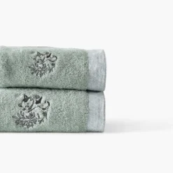 Carré Blanc Drap de bain coton bio Jardine amande|Enfant Draps De Bain