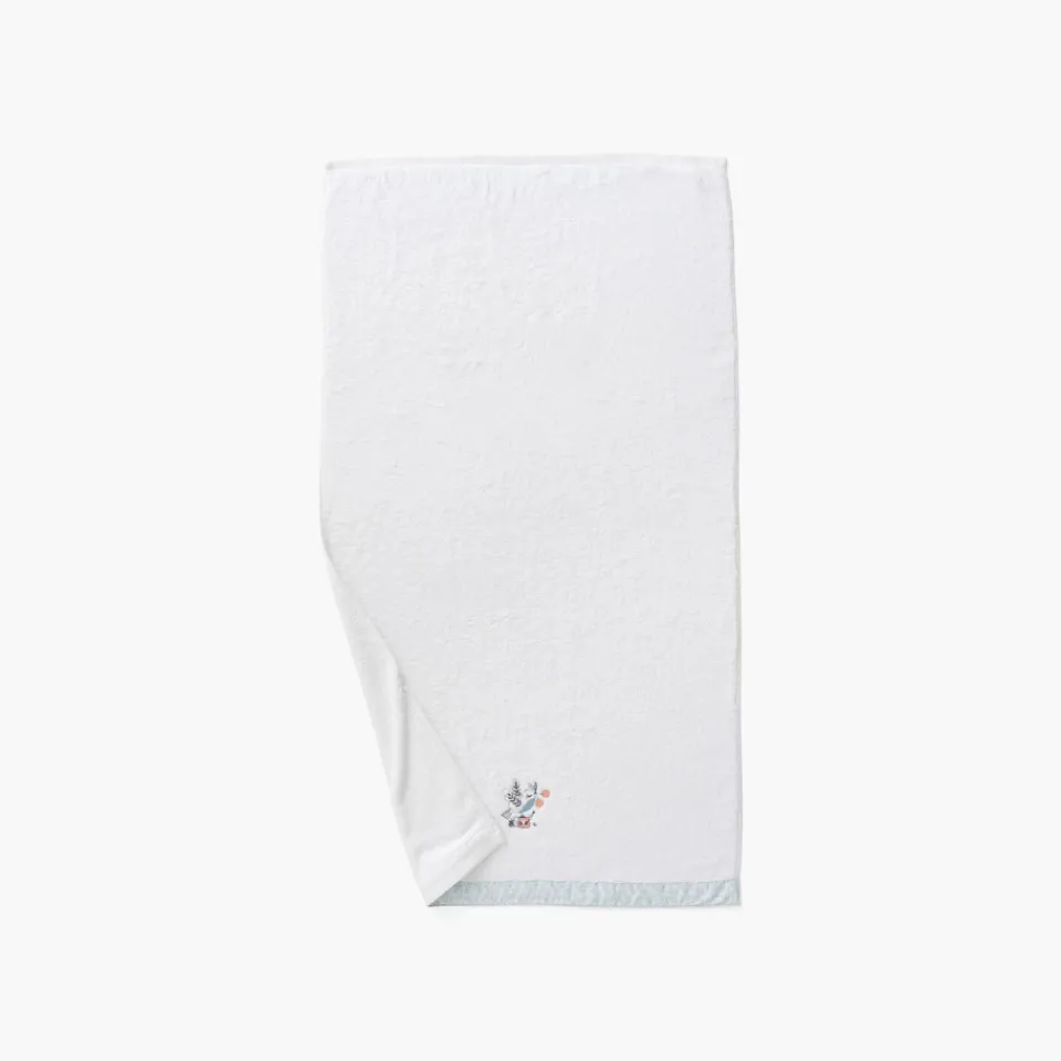 Carré Blanc Drap de bain coton bio Jardine blanc|Enfant Draps De Bain
