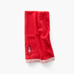 Carré Blanc Drap de bain coton bio Mes rêves rouge tendre|Enfant Draps De Bain
