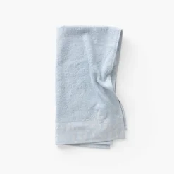 Carré Blanc Drap de bain coton et viscose de bambou Equinoxe bleu givre| Draps De Bain