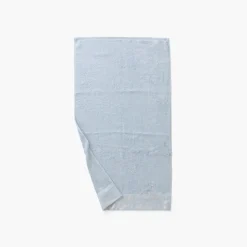 Carré Blanc Drap de bain coton et viscose de bambou Equinoxe bleu givre| Draps De Bain