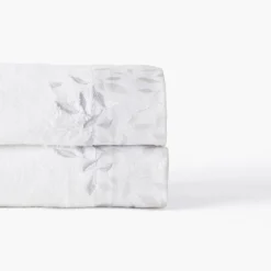 Carré Blanc Drap de bain coton et viscose de bambou Equinoxe neige| Draps De Bain