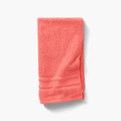 Carré Blanc Drap de bain coton Lola II corail| Draps De Bain