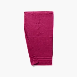 Carré Blanc Drap de bain coton Lola II framboise| Draps De Bain