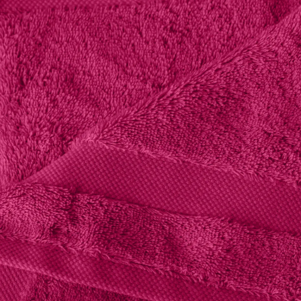 Carré Blanc Drap de bain coton Lola II framboise| Draps De Bain