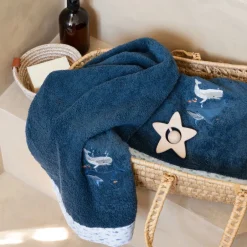 Carré Blanc Drap de bain coton Océanos|Enfant Draps De Bain