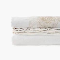 Carré Blanc Drap de lit coton Amorgos| Draps De Lit