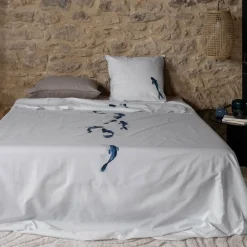 Carré Blanc Drap de lit coton Hypnotic| Draps De Lit