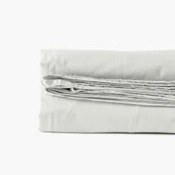 Carré Blanc Drap de lit en pur coton lavé biologique Souffle nuage| Draps De Lit
