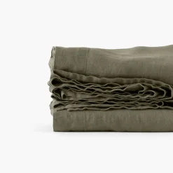 Carré Blanc Drap de lit lin lavé Songe bocage| Draps De Lit