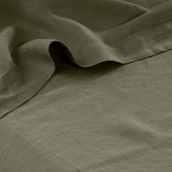 Carré Blanc Drap de lit lin lavé Songe bocage| Draps De Lit