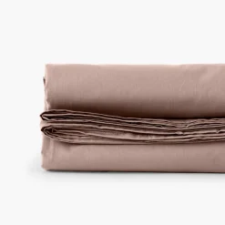 Carré Blanc Drap de lit percale de coton Neo taupe| Draps De Lit