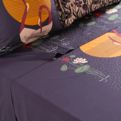 Carré Blanc Drap de lit percale de coton Hokkaido| Draps De Lit