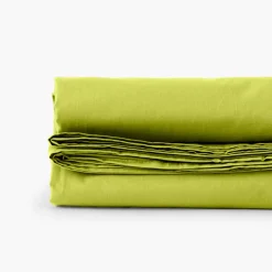 Carré Blanc Drap de lit percale de coton Neo vert| Draps De Lit