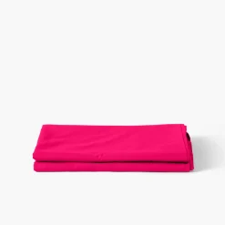 Carré Blanc Drap de lit percale de coton Neo magenta| Draps De Lit