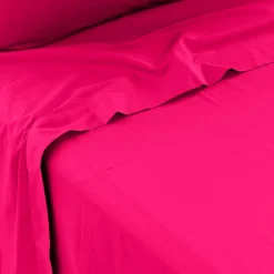 Carré Blanc Drap de lit percale de coton Neo magenta| Draps De Lit