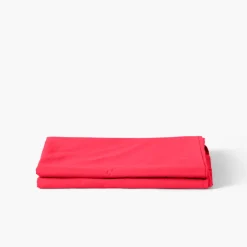 Carré Blanc Drap de lit percale de coton Neo framboise| Draps De Lit