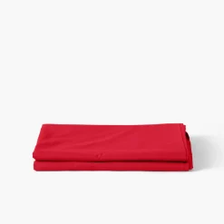 Carré Blanc Drap de lit percale de coton Neo rouge| Draps De Lit
