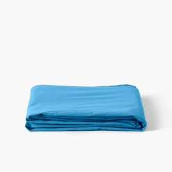 Carré Blanc Drap de lit percale de coton Neo azur| Draps De Lit