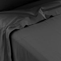 Carré Blanc Drap de lit percale de coton Neo anthracite| Draps De Lit