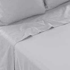 Carré Blanc Drap de lit satin de coton jacquard pois et rayures Prestige tourterelle| Draps De Lit