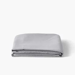 Carré Blanc Drap de lit satin de coton jacquard pois et rayures Prestige tourterelle| Draps De Lit