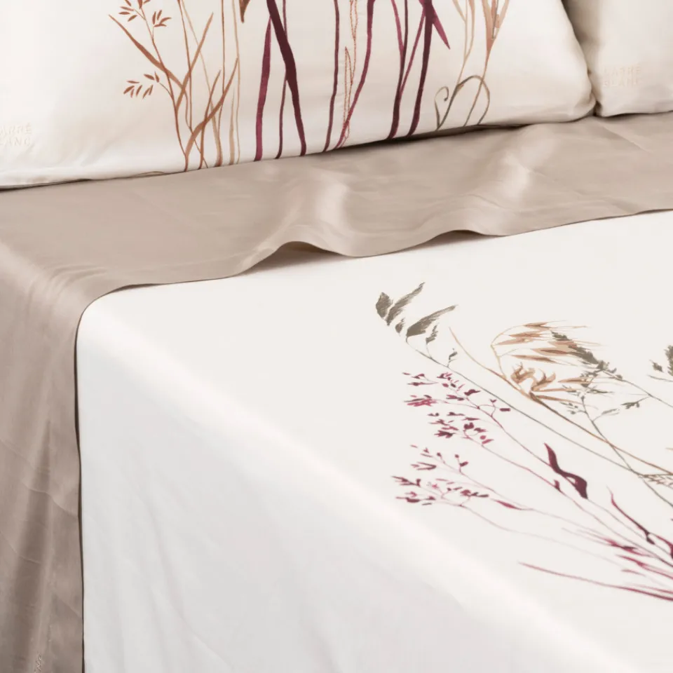 Carré Blanc Drap de lit satin de coton Aura| Draps De Lit