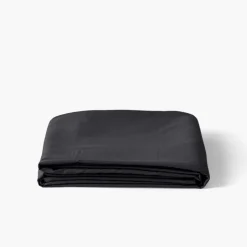 Carré Blanc Drap de lit satin de coton jacquard pois et rayures Prestige noir| Draps De Lit